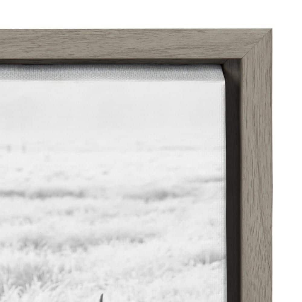 Herd of Highland Cows Black and White Framed Canvas Art