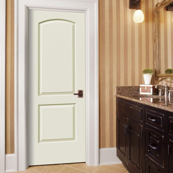 30 in. x 80 in. Caiman 2 Panel No Bore Hollow Core Vanilla Paint Molded Composite Interior Door Slab
