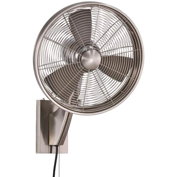 MINKA-AIRE Anywhere 15 in. Indoor/Outdoor Brushed Nickel Wall Mount Fan