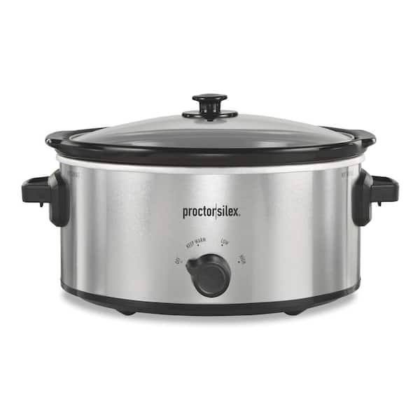 Proctor Silex 6 qt. Silver Slow Cooker with Double Dish
