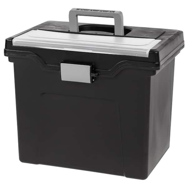 13.82 in. W x 11.71 in. H Portable Letter Size File Storage Box, Black Letter Size