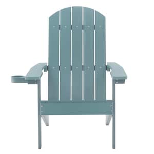 Lake Blue All Weather Recycled Plastic Adirondack Chair With Cupholder