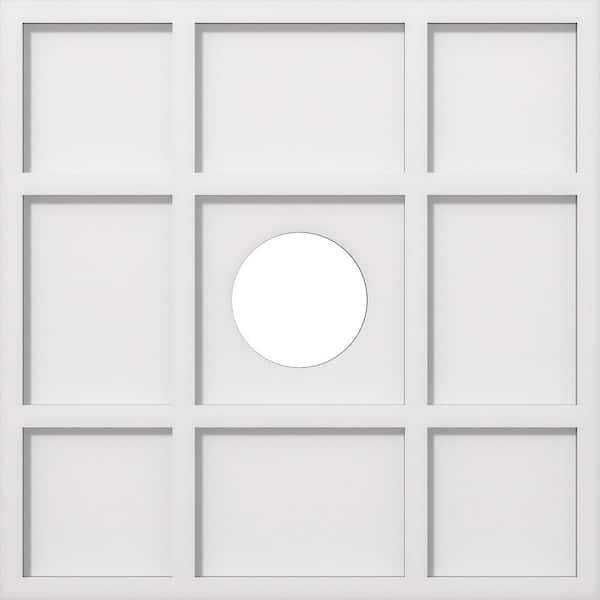 Ekena Millwork 1 in. P X 7-1/2 in. C X 22 in. OD X 5 in. ID Rubik Architectural Grade PVC Contemporary Ceiling Medallion
