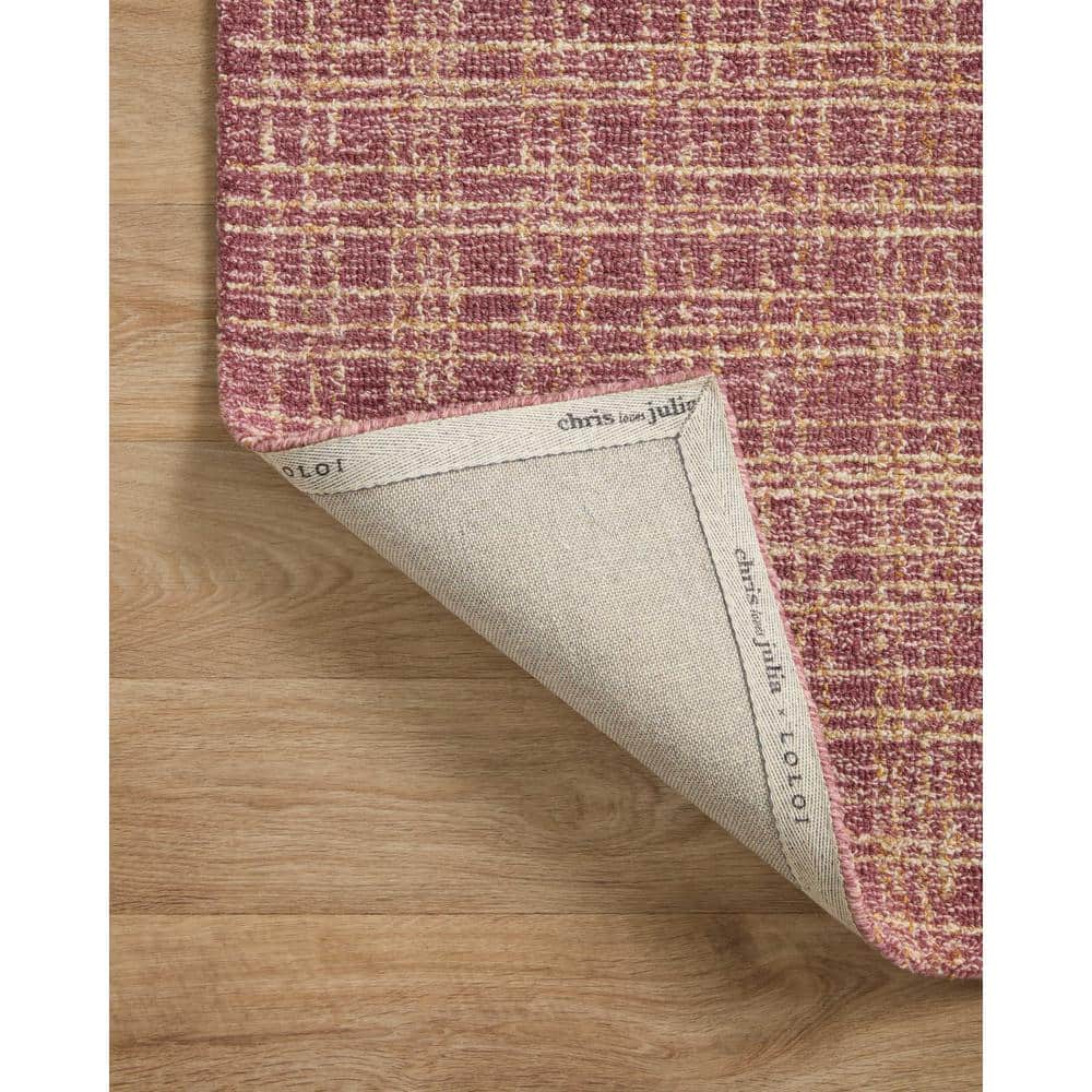Berry & Natural Hand-Tufted Wool Runner Rug 2'6" x 9'9"