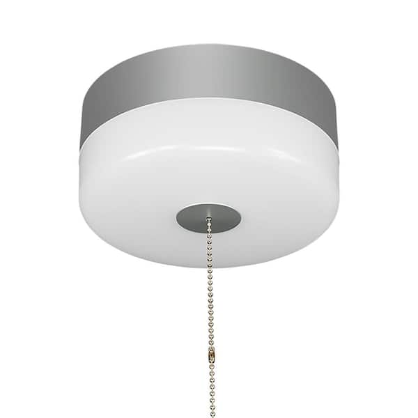 Commercial Electric Spin Light 7 In Closet Led Flush Mount Ceiling W Pull Chain Brushed Nickel Accent Clothes Rated 565901110 The