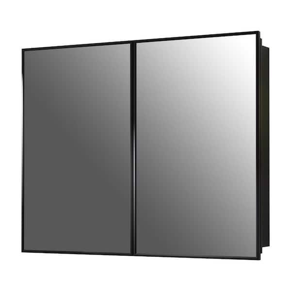 Vela 30 in. W x 30 in. H Rectangular Framed Medicine Cabinet with Mirror, Adjustable Shelves, Recessed or Surface Mount