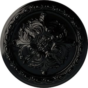 11-3/8 in. x 2 in. Acanthus Urethane Ceiling Medallion, Black Pearl