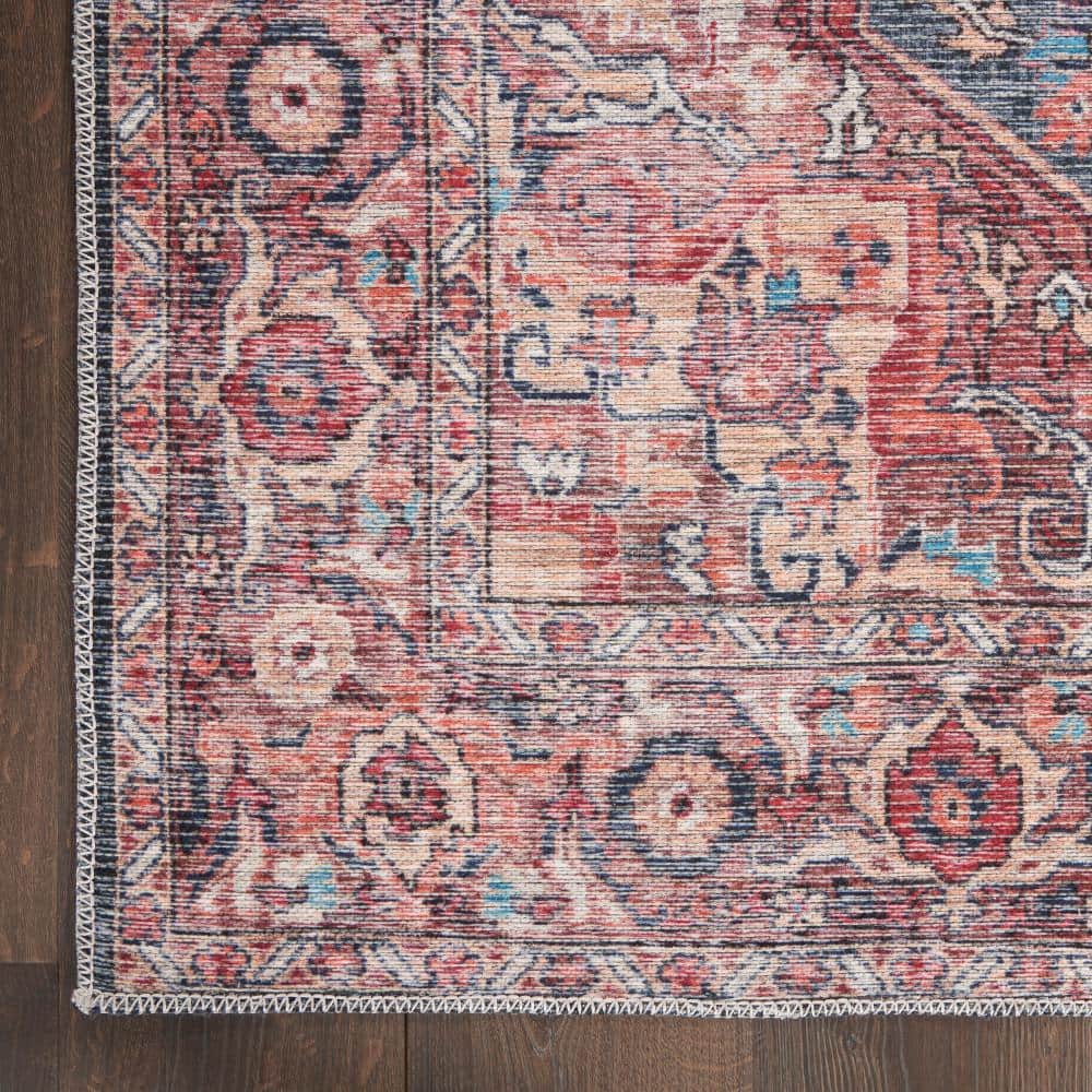 Multicolor Floral Cotton Chenille Runner Rug, 2' x 6'