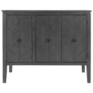 15.7 in. W x 37 in. D x 31.5 in. H Gray Linen Cabinet with Adjustable Shelf
