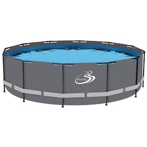 Bluebay 15 ft. 48 in. Round Soft-Sided Pool Grey/Grey Tubing