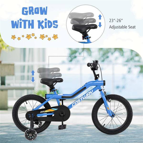 Costway 16 in. LED Lighted Kids Bike with Adjustable Seat