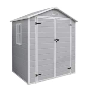 6 ft. W x 4.4 ft. D Wood Shed with Double Door (21 sq. ft. )