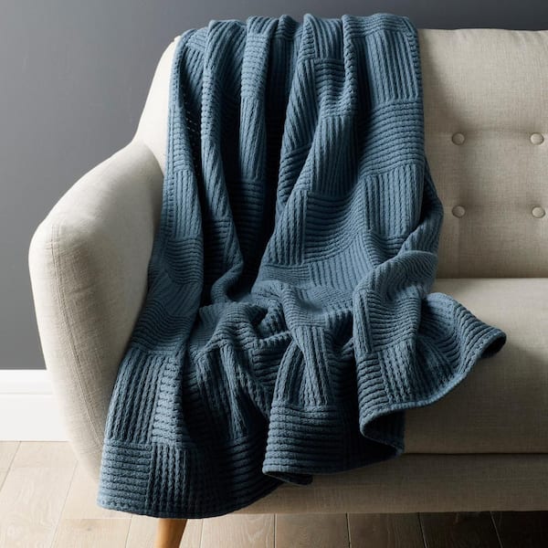 Textured Basketweave Knit Throw
