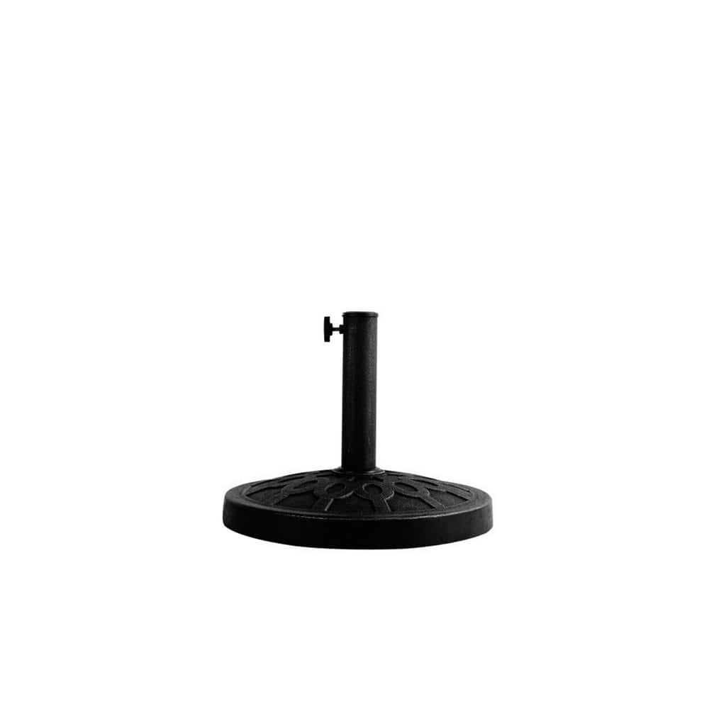 30 lbs. Steel Resin Heavy-Duty Round Patio Umbrella Base in Black