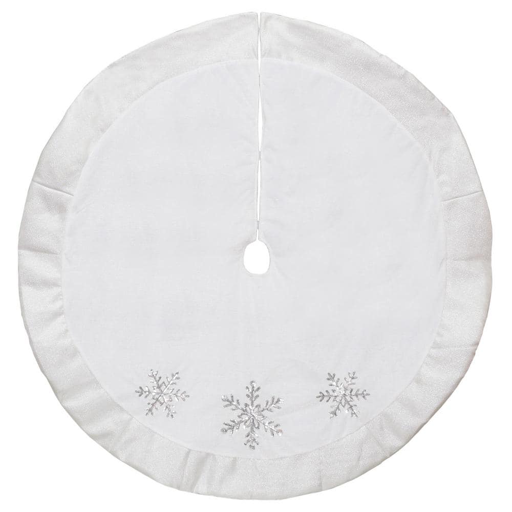 48 in. White Velvet Christmas Tree Skirt price history on PriceWatchPro