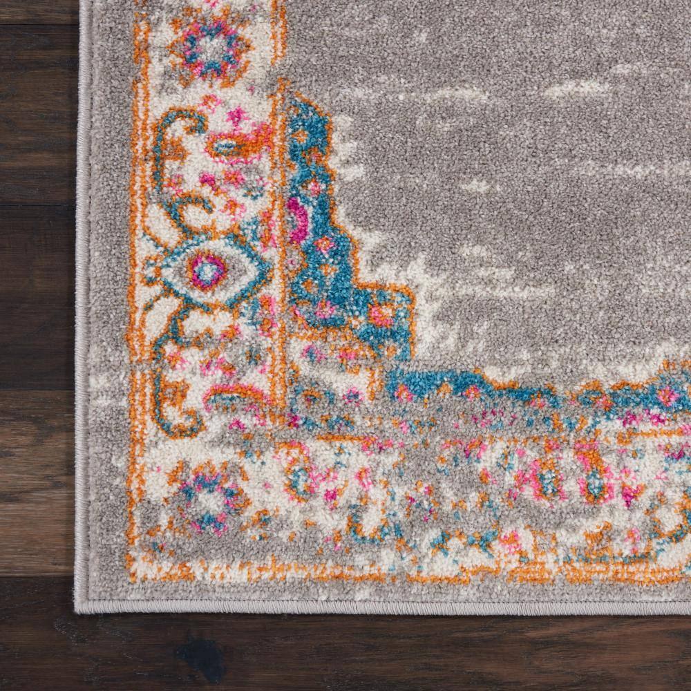 Gray Geometric Synthetic Boho-Chic Area Rug