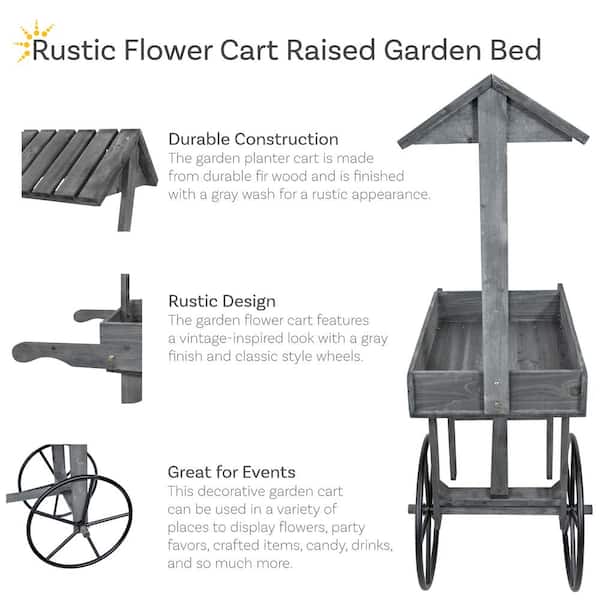 Sunnydaze Rustic 15 in. L x 22.25 in W x 4 in H Vintage Gray