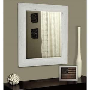 Medium Square White Beveled Glass Classic Mirror (35.5 in. H x 35.5 in. W)