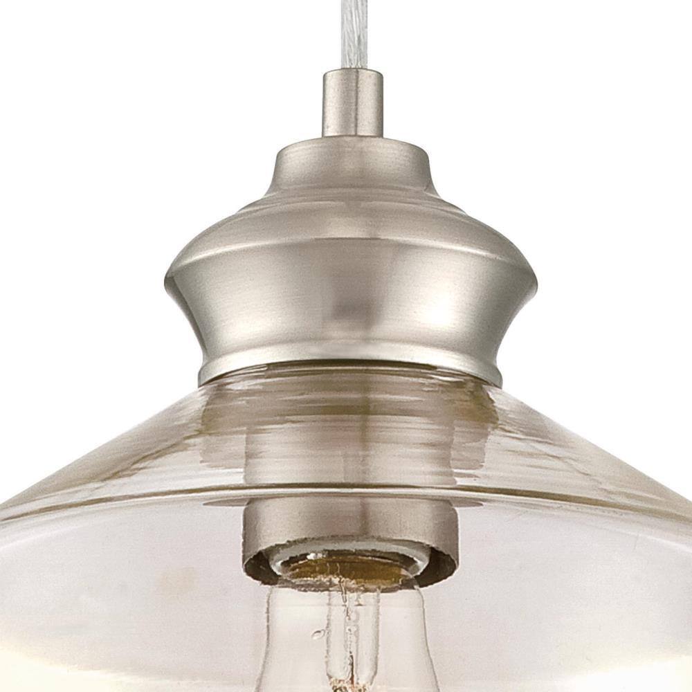 Ramsey Mini Pendant with Hand-Blown Glass Shade in Brushed Nickel