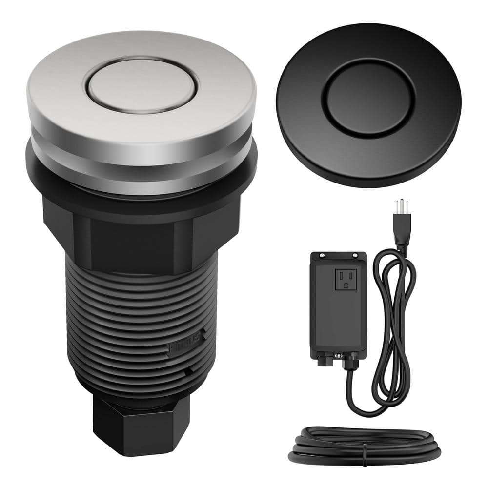 KRAUS Garbage Disposal Air Switch Kit with 2-Flat-Top Push Buttons in ...