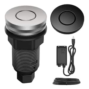 Garbage Disposal Air Switch Kit with 2-Flat-Top Push Buttons in Spot-Free Stainless Steel and Matte Black