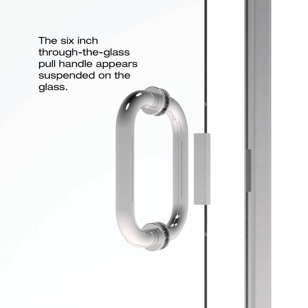 Infinity Chrome Semi-Frameless Hinged Shower Door with Clear Glass