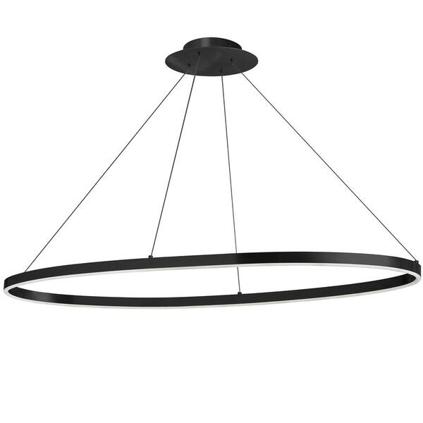 Dainolite Circulo 1 Light Matte Black Statement Integrated LED Pendant Light