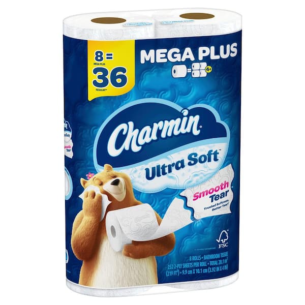 Charmin Ultra-Soft Smooth Tear Toilet Paper Rolls (252-Sheets Per