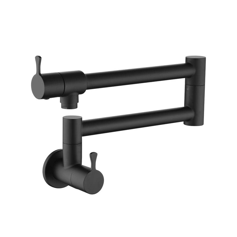 Aosspy Modern 20 In. Wall Mounted Pot Filler In Matte Black As-0608 