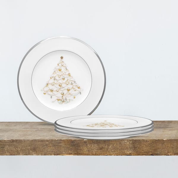 Noritake Palace Christmas Platinum 8.5 in. (White) Bone China