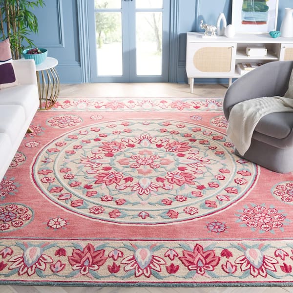 Bellagio 9 ft. x 12 ft. Red/Beige Floral Area Rug