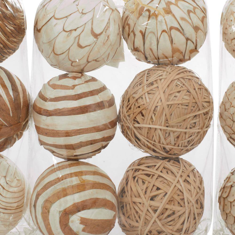 Coastal White and Brown Dried Plant Orbs & Vase Filler Set