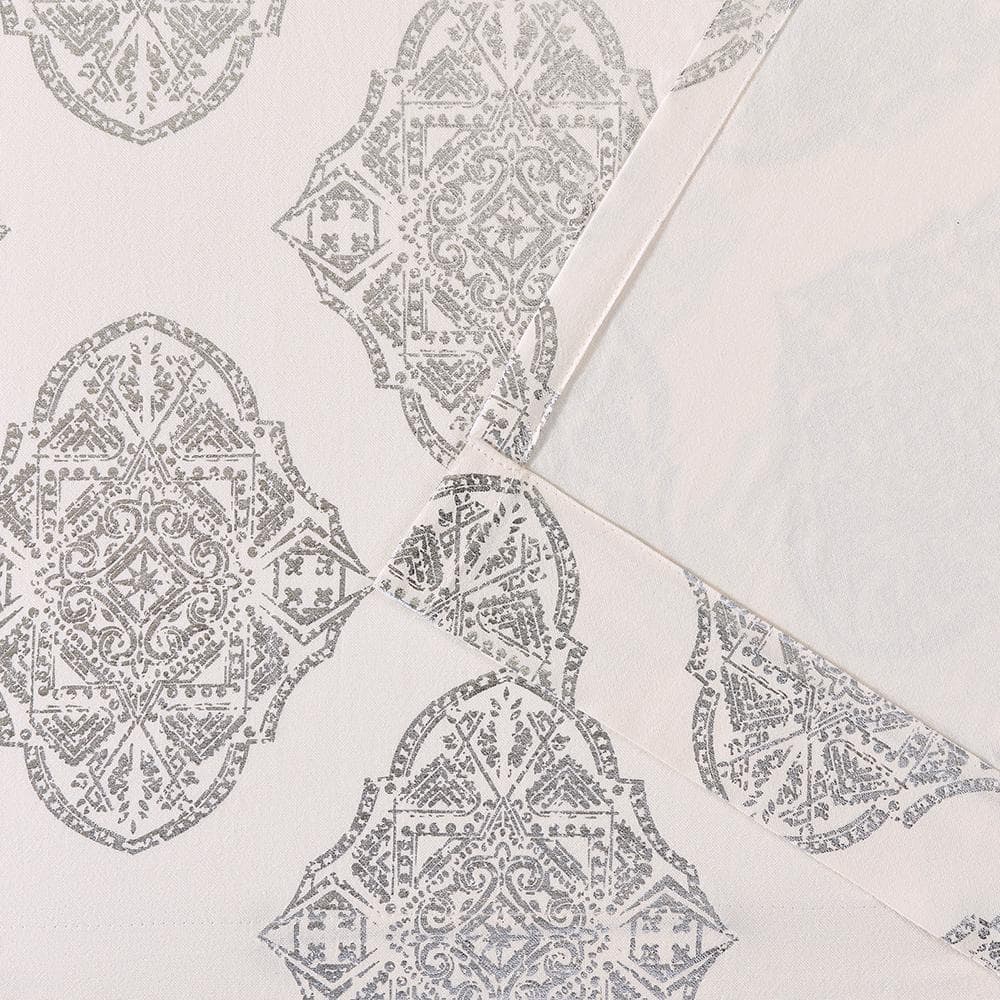 Augustus Off-White Cotton Polyester Sheer Grommet Window Panels