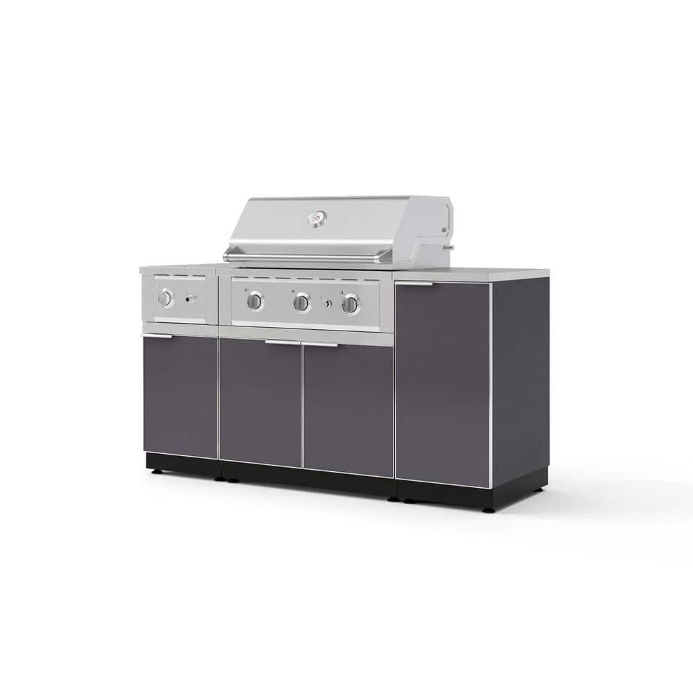 "Outdoor Kitchen 6-Piece 3-Burners Natural Gas Grill Island in Gray w/33"" Performance Grill & Stainless Steel Countertop" price history on PriceWatchPro