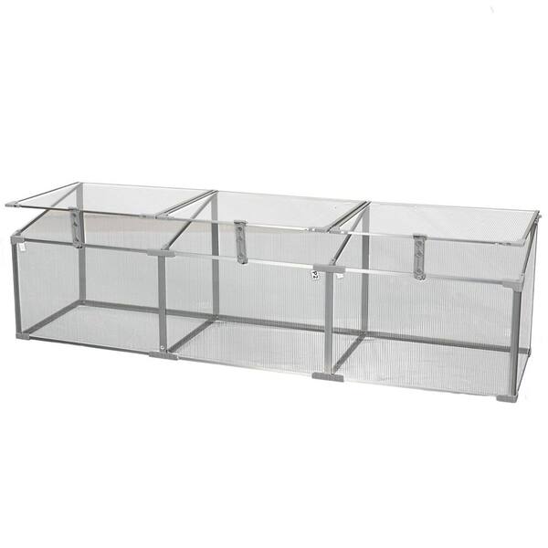 70.87 in. L x 20.08 in. W x 20.08 in. H Silver Outdoor Metal Planter Box for Outdoor, Greenhouse for Patio (1-Pack)