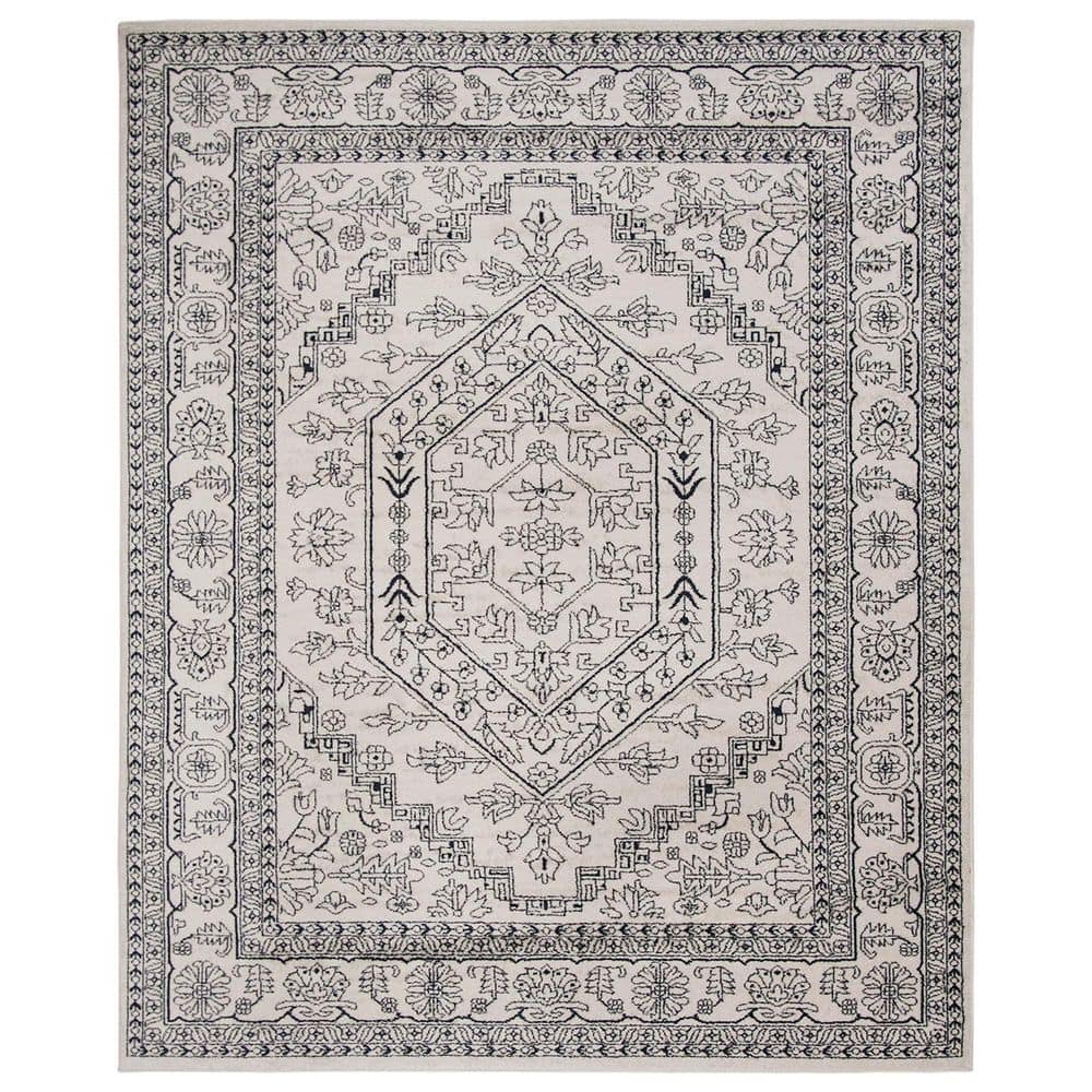 Blue Polypropylene 8 ft. x 10 ft. Oriental Indoor Area Rug