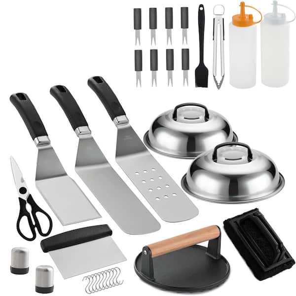 38-Piece Stainless Steel Griddle Specialty Sets, Extra Thick Grill Spatula, Turner, Flipper, Flat Top Grill Tools Kit