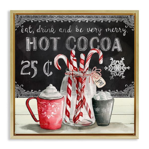 Stupell Industries Cocoa and Candy Canes by Carol Robinson 1 Piece Floater Frame Graphic Print Food Poster Art Print 18 in. x 18 in.