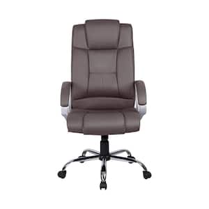 Brown High Back Executive Premium Faux Leather Office Chair with Back Support, Armrest and Lumbar Support