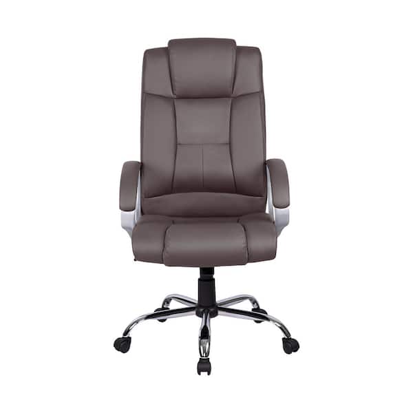Lacoo Faux Leather High-Back Ergonomic Executive Office Chair with Foot Rest,  Brown 