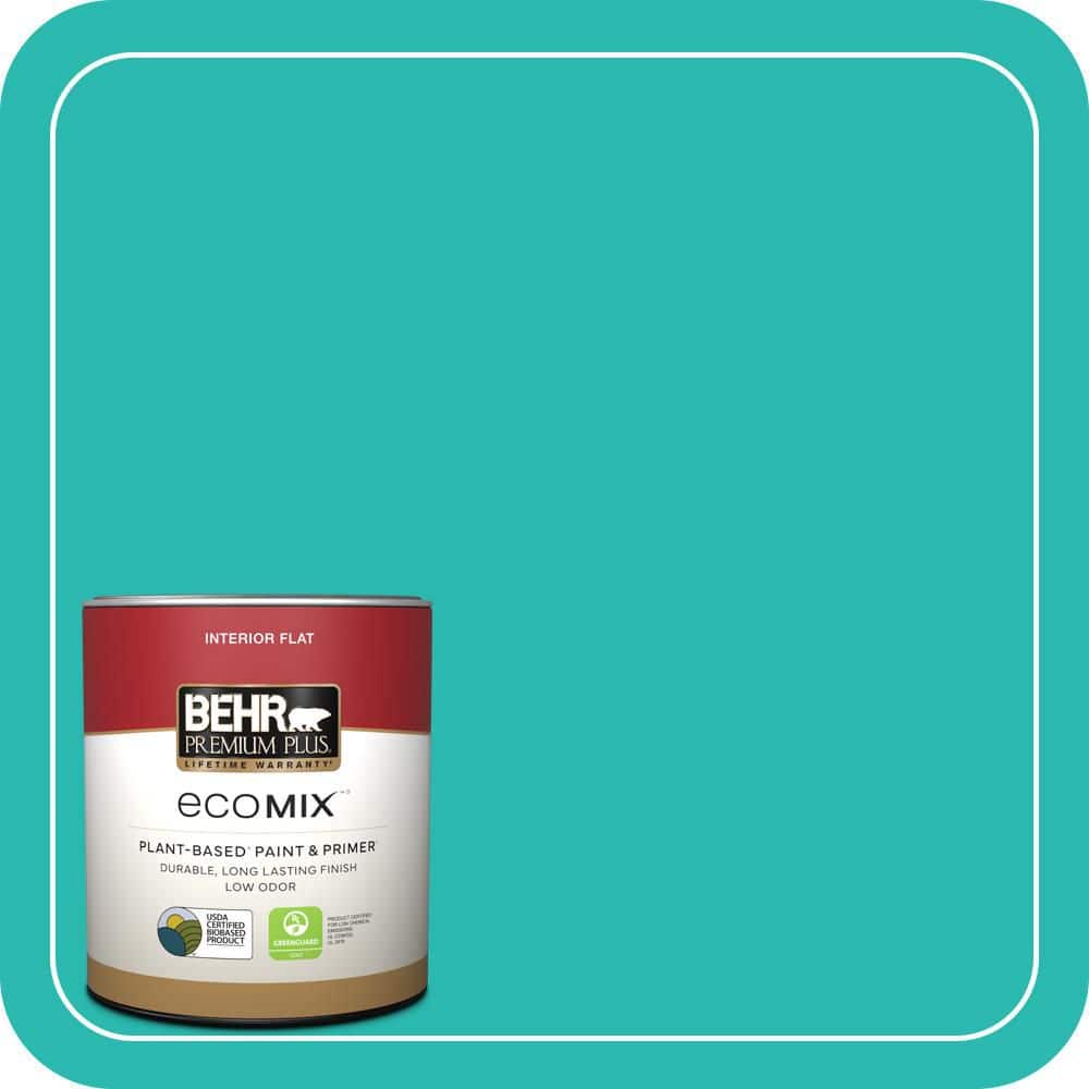 1 qt. #P450-5 Island Aqua Flat EcoMix Plant-Based Interior Paint & Primer price history on PriceWatchPro