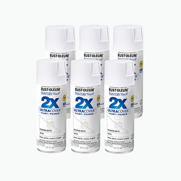 12 oz. Satin Blossom White General Purpose Spray Paint (6-Pack)