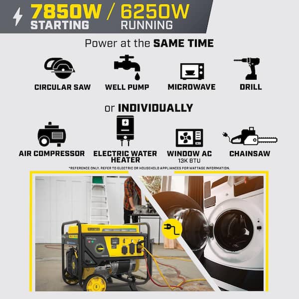 Champion Power Equipment 7850/6250-Watt Recoil Start