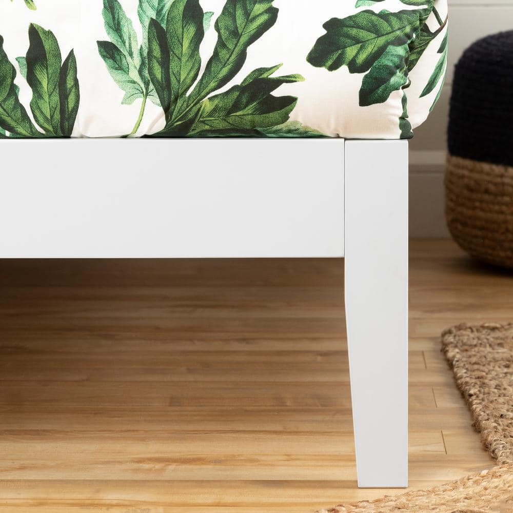 Minimalist White King Platform Bed with Symmetric Wood Frame