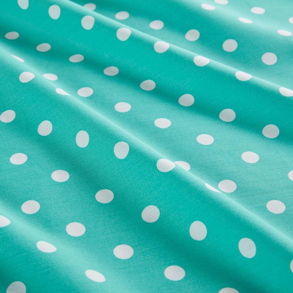 Seafoam Polka Dot Cotton Percale Full Sheet Set