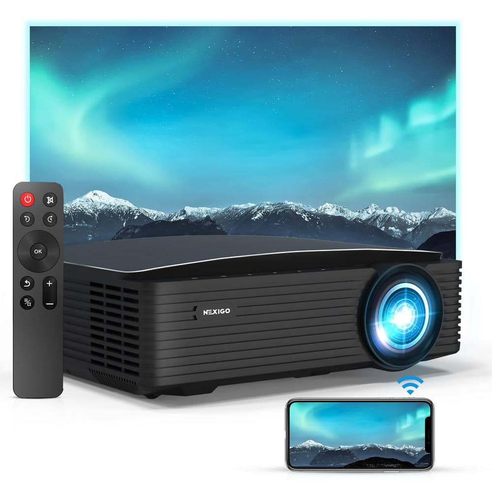 1920 x 1080 Native 1080P LCD Projector with 500 Lumens with 5GHz Wi-Fi technology, Bluetooth,Dolby Audio Sound Support -  Ahfiwaso, 27CPH032010