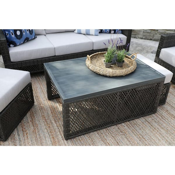 Canopy Adair 6 Piece Resin Wicker Patio Deep Seating Set with Sunbrella Cast Silver Cushions DPS2500ADA The Home Depot