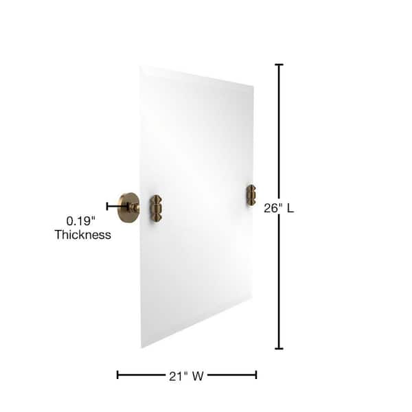 Allied Brass South Beach Collection 21 in. x 26 in. Frameless Rectangular  Single Tilt Mirror with Beveled Edge in Brushed Bronze SB-92-BBR The Home  Depot
