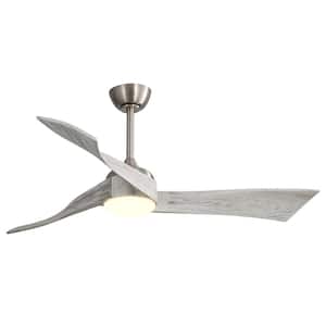 52 in. Smart Indoor Brushed Nickel Ceiling Fan with LED Light and Remote Control 3-Colors Adjustable