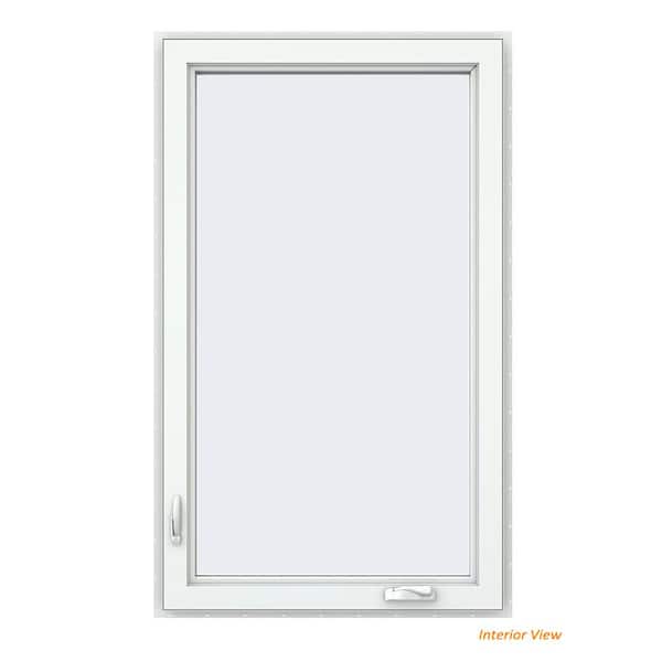 36 in. x 60 in. V-4500 Series Black Exterior/White Interior FiniShield Vinyl Left-Handed Casement Window w/Mesh Screen